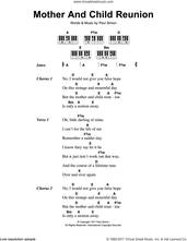 Cover icon of Mother And Child Reunion sheet music for piano solo (chords, lyrics, melody) by Paul Simon, intermediate piano (chords, lyrics, melody)
