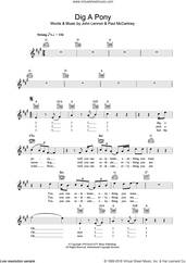Cover icon of Dig A Pony sheet music for voice and other instruments (fake book) by The Beatles, John Lennon and Paul McCartney, intermediate skill level