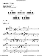 Cover icon of Skinny Love sheet music for piano solo (chords, lyrics, melody) by Birdy, Bon Iver and Justin Vernon, intermediate piano (chords, lyrics, melody)