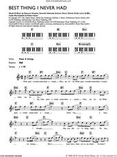 Cover icon of Best Thing I Never Had sheet music for piano solo (chords, lyrics, melody) by Beyonce, Antonio Dixon, Babyface, Caleb McCampbell, Larry Griffin, Jr., Patrick Smith and Robert Shea Taylor, intermediate piano (chords, lyrics, melody)