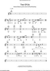 Cover icon of Two Of Us sheet music for voice and other instruments (fake book) by The Beatles, John Lennon and Paul McCartney, intermediate skill level