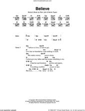 Cover icon of Believe sheet music for guitar (chords) by Elton John and Bernie Taupin, intermediate skill level