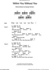 Cover icon of Within You Without You sheet music for piano solo (chords, lyrics, melody) by The Beatles and George Harrison, intermediate piano (chords, lyrics, melody)
