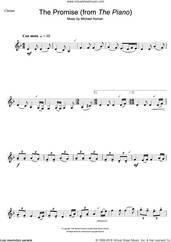 Cover icon of The Promise (from The Piano) sheet music for clarinet solo by Michael Nyman, intermediate skill level