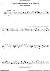 Cover icon of The Promise (from The Piano) sheet music for flute solo by Michael Nyman, intermediate skill level