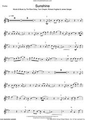 Cover icon of Sunshine sheet music for violin solo by Tim Rice-Oxley, James Sanger, Richard Hughes and Tom Chaplin, intermediate skill level