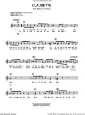 Cover icon of Claudette sheet music for piano solo (chords, lyrics, melody) by Roy Orbison, intermediate piano (chords, lyrics, melody)