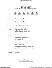 Cover icon of It's So Easy sheet music for guitar (chords) by Buddy Holly & The Crickets, Buddy Holly and Norman Petty, intermediate skill level