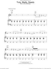 Cover icon of Truly, Madly, Deeply sheet music for voice, piano or guitar by Ray LaMontagne, intermediate skill level