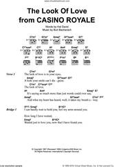 Cover icon of The Look Of Love sheet music for guitar (chords) by Dusty Springfield, Diana Krall, Burt Bacharach and Hal David, intermediate skill level