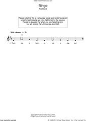 Cover icon of Bingo sheet music for voice and other instruments (fake book), intermediate skill level