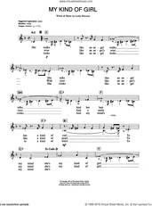 Cover icon of My Kind Of Girl sheet music for piano solo (chords, lyrics, melody) by Matt Monro and Leslie Bricusse, intermediate piano (chords, lyrics, melody)