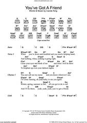 Cover icon of You've Got A Friend sheet music for guitar (chords) by Carole King, intermediate skill level