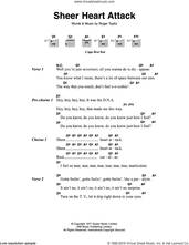 Cover icon of Sheer Heart Attack sheet music for guitar (chords) by Queen and Roger Meddows Taylor, intermediate skill level