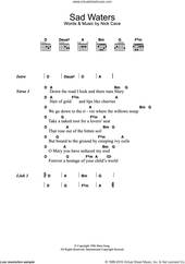 Cover icon of Sad Waters sheet music for guitar (chords) by Nick Cave, intermediate skill level