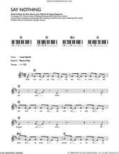 Cover icon of Say Nothing sheet music for piano solo (chords, lyrics, melody) by Example, Dragan Roganovic, Elliot Gleave and John McDaid, intermediate piano (chords, lyrics, melody)