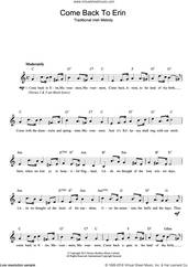 Cover icon of Come Back To Erin sheet music for voice and other instruments (fake book) by The Corrs and Miscellaneous, intermediate skill level