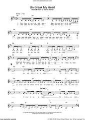 Cover icon of Un-Break My Heart sheet music for voice and other instruments (fake book) by Toni Braxton and Diane Warren, intermediate skill level