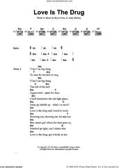 Cover icon of Love Is The Drug sheet music for guitar (chords) by Roxy Music, Andy Mackay and Bryan Ferry, intermediate skill level