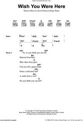Cover icon of Wish You Were Here sheet music for guitar (chords) by Pink Floyd, David Gilmour and Roger Waters, intermediate skill level