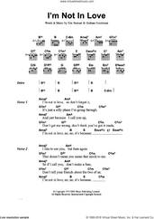 Cover icon of I'm Not In Love sheet music for guitar (chords) by 10Cc, Eric Stewart and Graham Gouldman, intermediate skill level