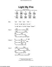 Cover icon of Light My Fire sheet music for guitar (chords) by Jose Feliciano, Jim Morrison, John Densmore, Ray Manzarek and Robbie Krieger, intermediate skill level