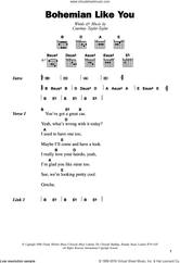 Cover icon of Bohemian Like You sheet music for guitar (chords) by The Dandy Warhols and Courtney Taylor-Taylor, intermediate skill level