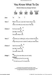 Cover icon of You Know What To Do sheet music for guitar (chords) by The Beatles and George Harrison, intermediate skill level