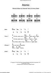 Cover icon of Atomic sheet music for piano solo (chords, lyrics, melody) by Blondie, Deborah Harry and Jimmy Destri, intermediate piano (chords, lyrics, melody)