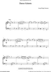 Cover icon of Danse Galante sheet music for piano solo by Georg Philipp Telemann, classical score, easy skill level
