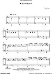 Cover icon of Koyaanisqatsi sheet music for piano solo by Philip Glass, classical score, intermediate skill level