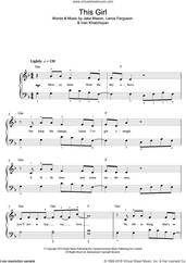 Cover icon of This Girl sheet music for voice, piano or guitar by Kungs, Ivan Khatchoyan, Jake Mason and Lance Ferguson, intermediate skill level