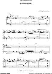 Cover icon of Little Scherzo sheet music for piano solo by Carl Philipp Emanuel Bach and Carl Philip Emanuel Bach, classical score, easy skill level
