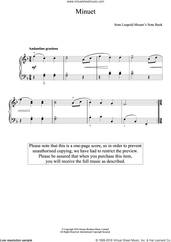 Cover icon of Minuet sheet music for piano solo by Leopold Mozart, classical score, easy skill level