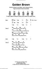 Cover icon of Golden Brown sheet music for ukulele (chords) by The Stranglers, David Greenfield, Hugh Cornwell, Jean-Jacques Burnel and Jet Black, intermediate skill level