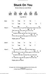 Cover icon of Stuck On You sheet music for guitar (chords) by Lionel Richie, intermediate skill level