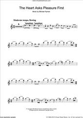 Cover icon of The Heart Asks Pleasure First: The Promise/The Sacrifice (from The Piano) sheet music for flute solo by Michael Nyman, intermediate skill level