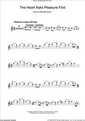 Cover icon of The Heart Asks Pleasure First: The Promise/The Sacrifice (from The Piano) sheet music for violin solo by Michael Nyman, intermediate skill level