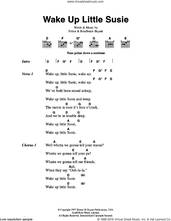 Cover icon of Wake Up Little Susie sheet music for guitar (chords) by The Everly Brothers, Boudleaux Bryant and Felice Bryant, intermediate skill level