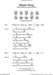 Cover icon of Master Song sheet music for guitar (chords) by Leonard Cohen, intermediate skill level