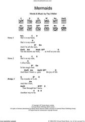 Cover icon of Mermaids sheet music for guitar (chords) by Paul Weller, intermediate skill level