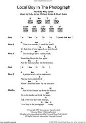 Cover icon of Local Boy In The Photograph sheet music for guitar (chords) by Stereophonics, Kelly Jones, Richard Jones and Stuart Cable, intermediate skill level