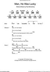 Cover icon of Man He Was Lucky sheet music for guitar (chords) by Paul McCartney, intermediate skill level