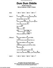 Cover icon of Dum Dum Diddle sheet music for guitar (chords) by ABBA, Benny Andersson and Bjorn Ulvaeus, intermediate skill level