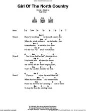 Cover icon of Girl Of The North Country sheet music for guitar (chords) by Bob Dylan, intermediate skill level