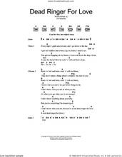 Cover icon of Dead Ringer For Love sheet music for guitar (chords) by Cher, Meat Loaf and Jim Steinman, intermediate skill level