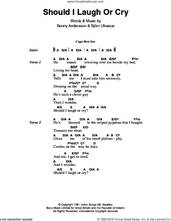 Cover icon of Should I Laugh Or Cry sheet music for guitar (chords) by ABBA, Benny Andersson and Bjorn Ulvaeus, intermediate skill level