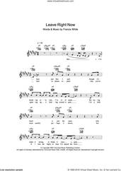 Cover icon of Leave Right Now sheet music for voice and other instruments (fake book) by Will Young and Francis White, intermediate skill level