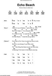 Cover icon of Echo Beach sheet music for guitar (chords) by Martha & The Muffins and Mark Gane, intermediate skill level