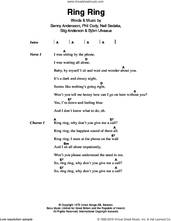 Cover icon of Ring, Ring sheet music for guitar (chords) by ABBA, Benny Andersson, Bjorn Ulvaeus, Neil Sedaka, Philip Cody and Stig Anderson, intermediate skill level
